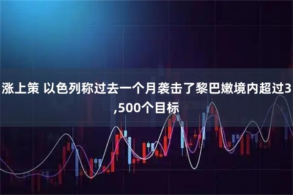涨上策 以色列称过去一个月袭击了黎巴嫩境内超过3,500个目标
